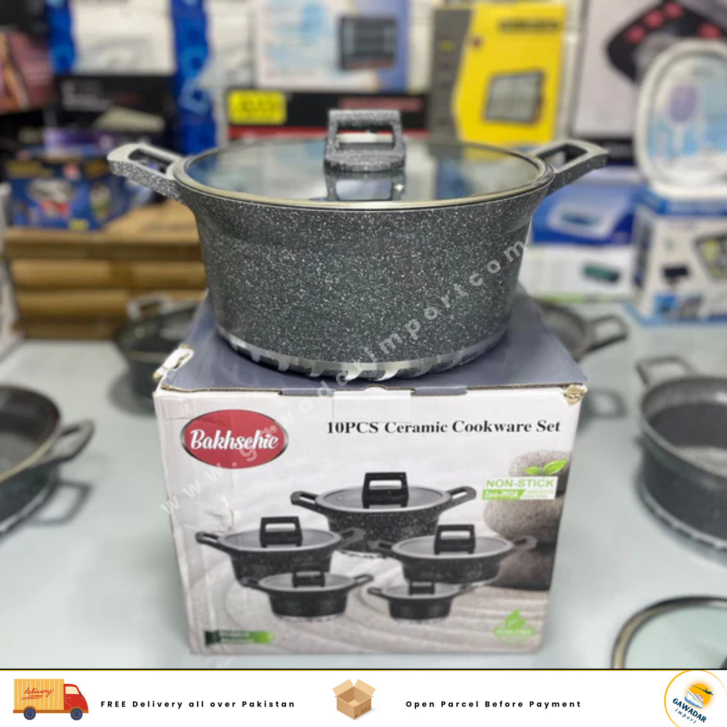 10 Pieces Ceramic Cookware set Pure Non-stick Long Lasting Cooking Pots