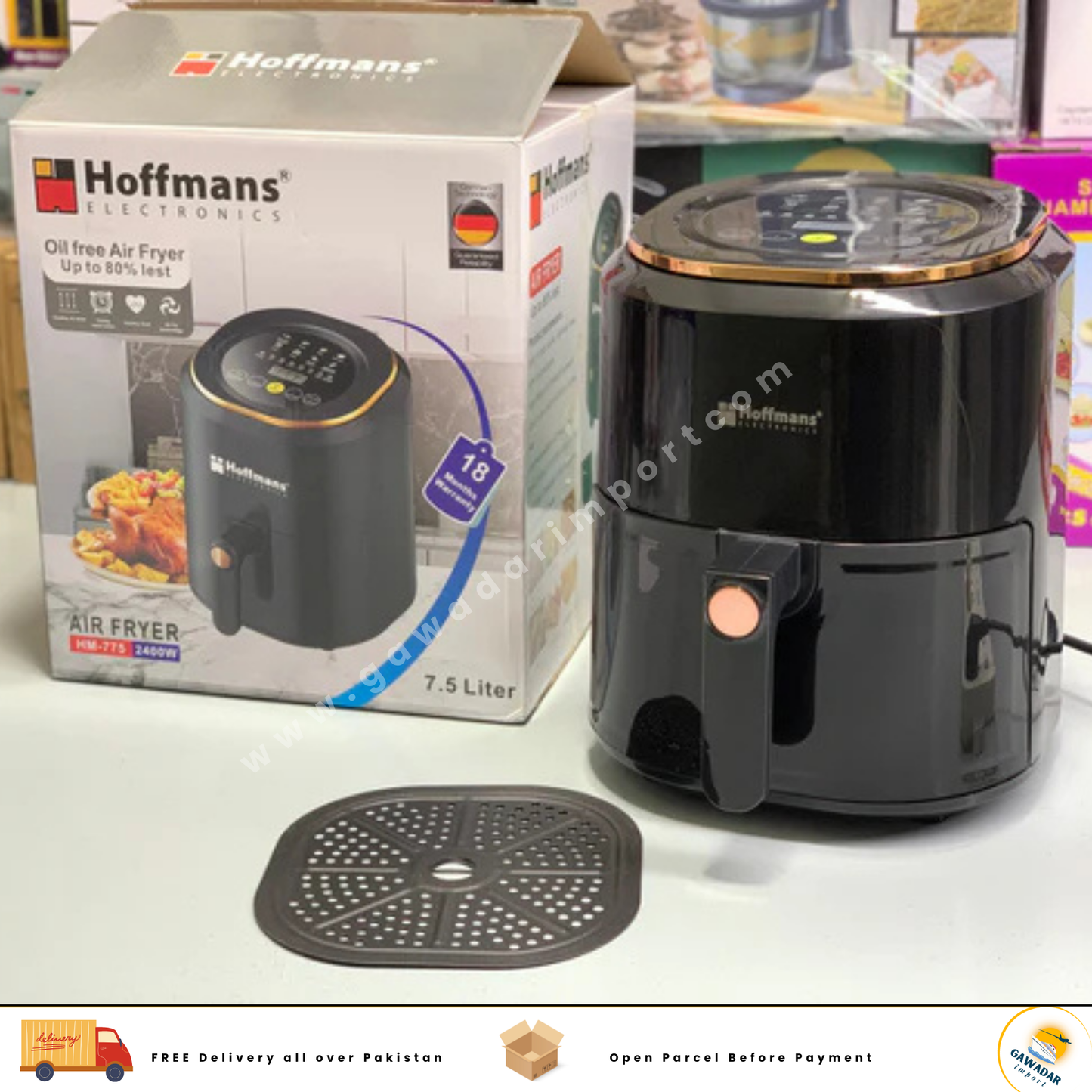 High Quality Oil Free Air Fryer Hoffmans Electronics 7.5L 2400w Germany Technology