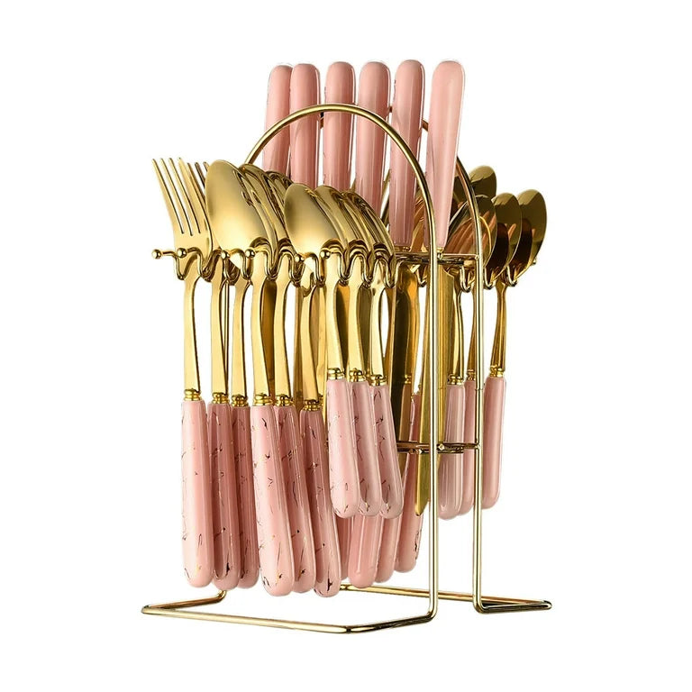 24 Pieces Cutlery Set with Stand