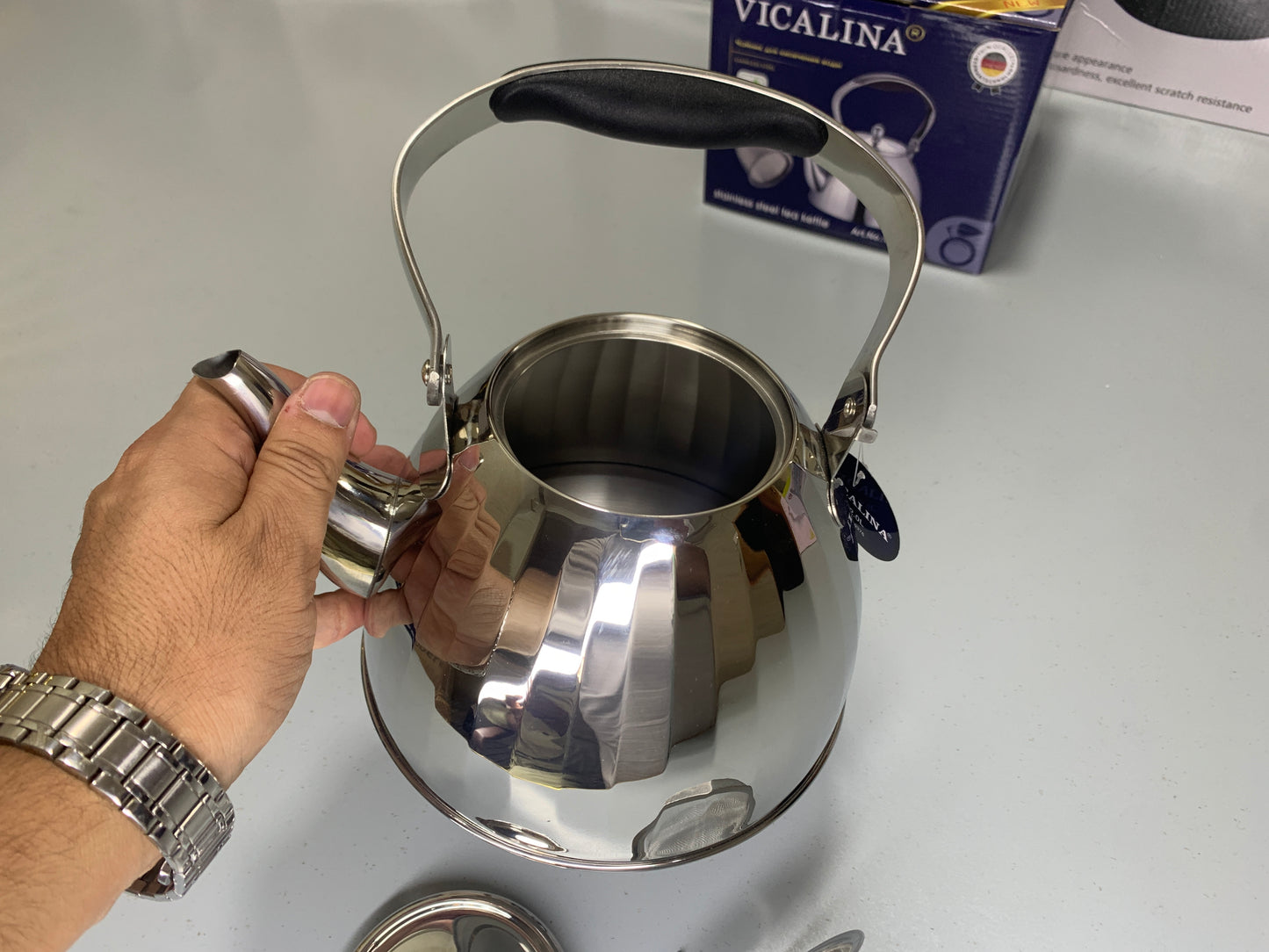 Vicalina German Technology Golden and Silver 2L Stylish Tea Kettles