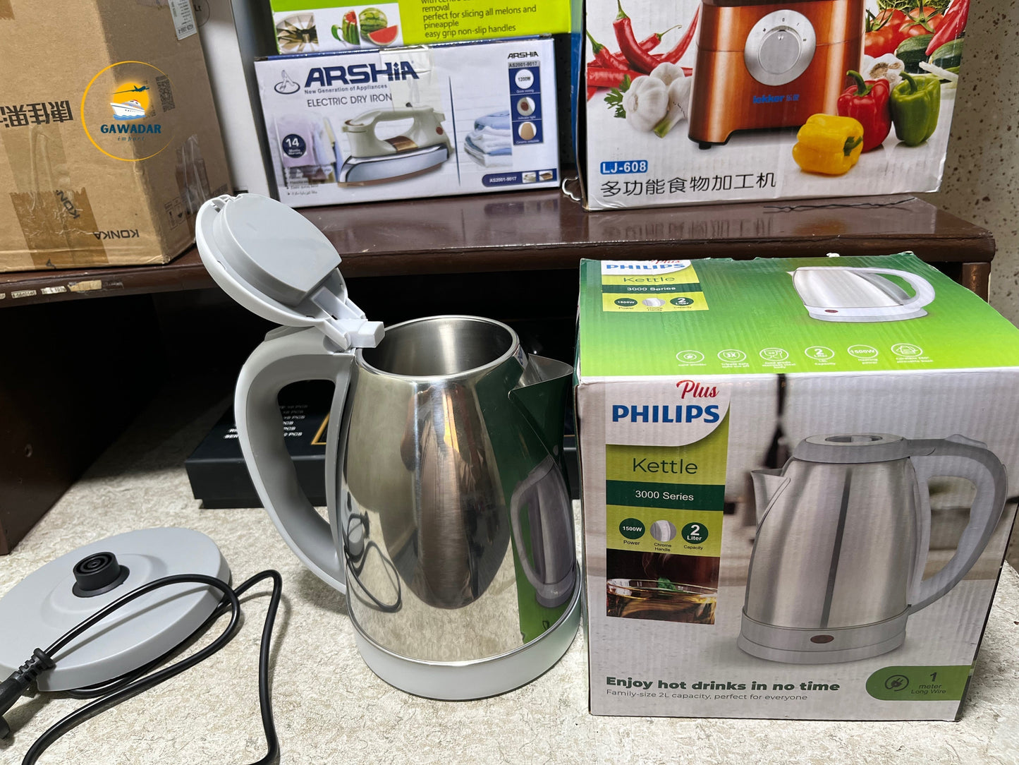 Gawadar Import's Philips Plus Electric Kettle Stainless Steel Auto OFF Mode