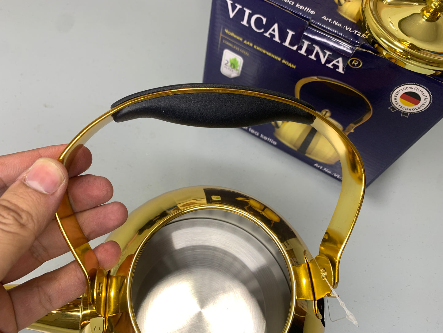 Vicalina German Technology Golden and Silver 2L Stylish Tea Kettles