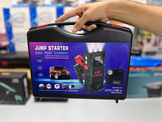 Jump Starter with Air Compressor Useful for Emergency Car Starting