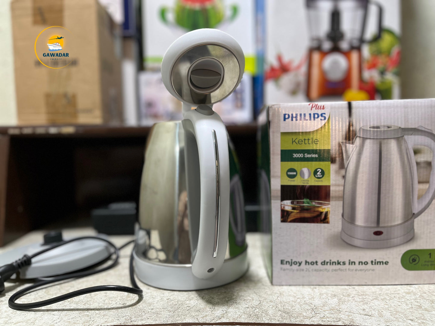 Gawadar Import's Philips Plus Electric Kettle Stainless Steel Auto OFF Mode