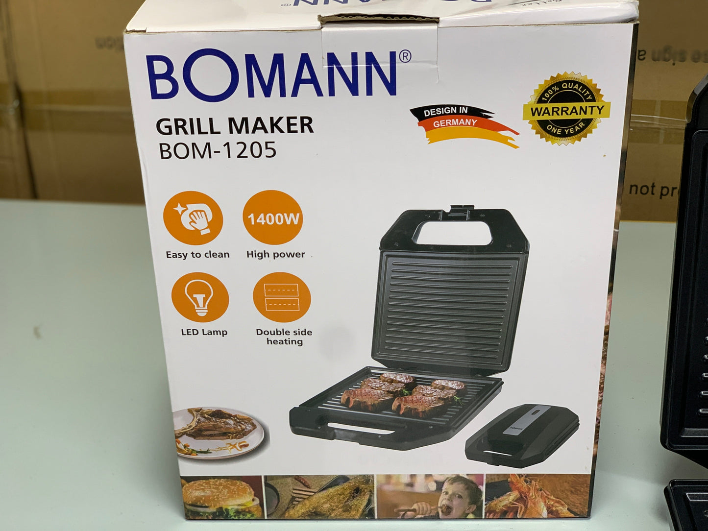 Original German Bomann Grill Maker  BOM 1205 with 1 Year Warranty