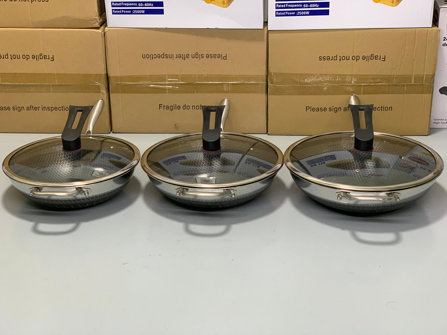 Laser Coating Deep Frying Pan with Handle