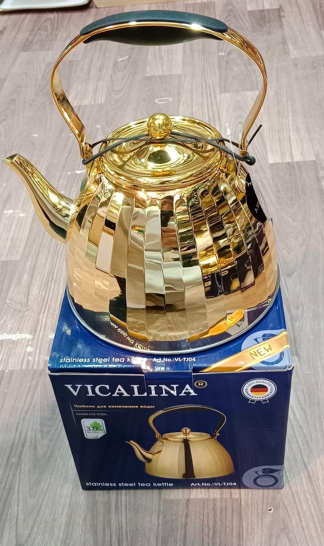 VICALINA® Germany Technology Golden and Silver Stainless Steel Stylish Tea Kettles