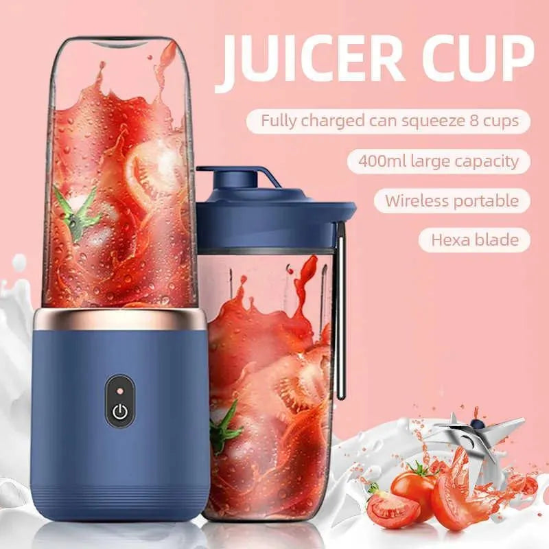 Gawadar Import™ Mini Juice Blender with a Stylish Portable Bottle  Six 6 Stainless Sharp Blades