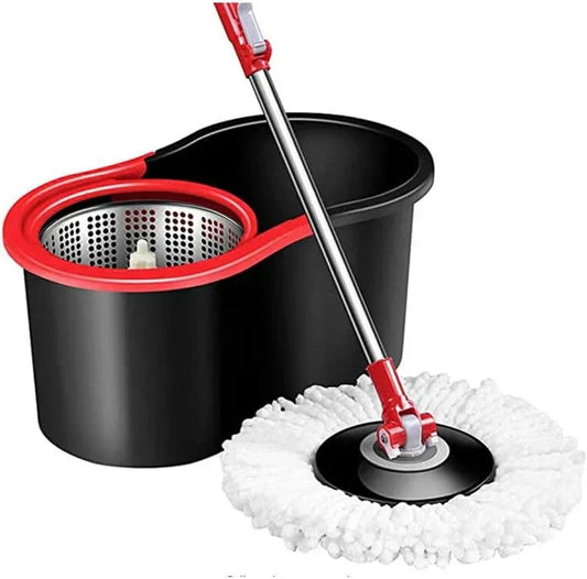 Gawadar Import™ 360 Degree Spin Mop, Floor Cleaning, Stainless Steel Dry Basket for Home, Office and Kitchen