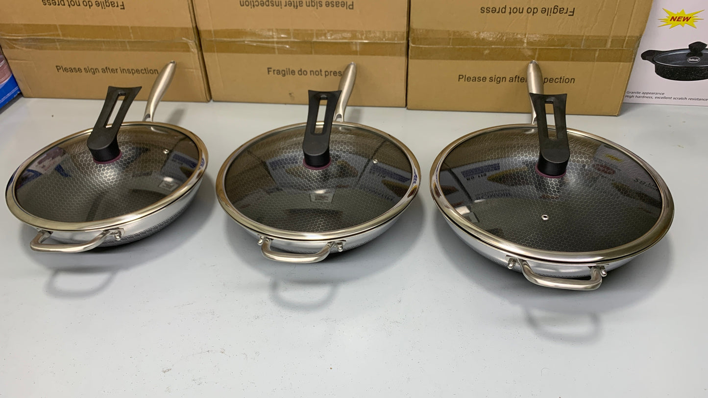 Laser Coating Deep Frying Pan with Handle