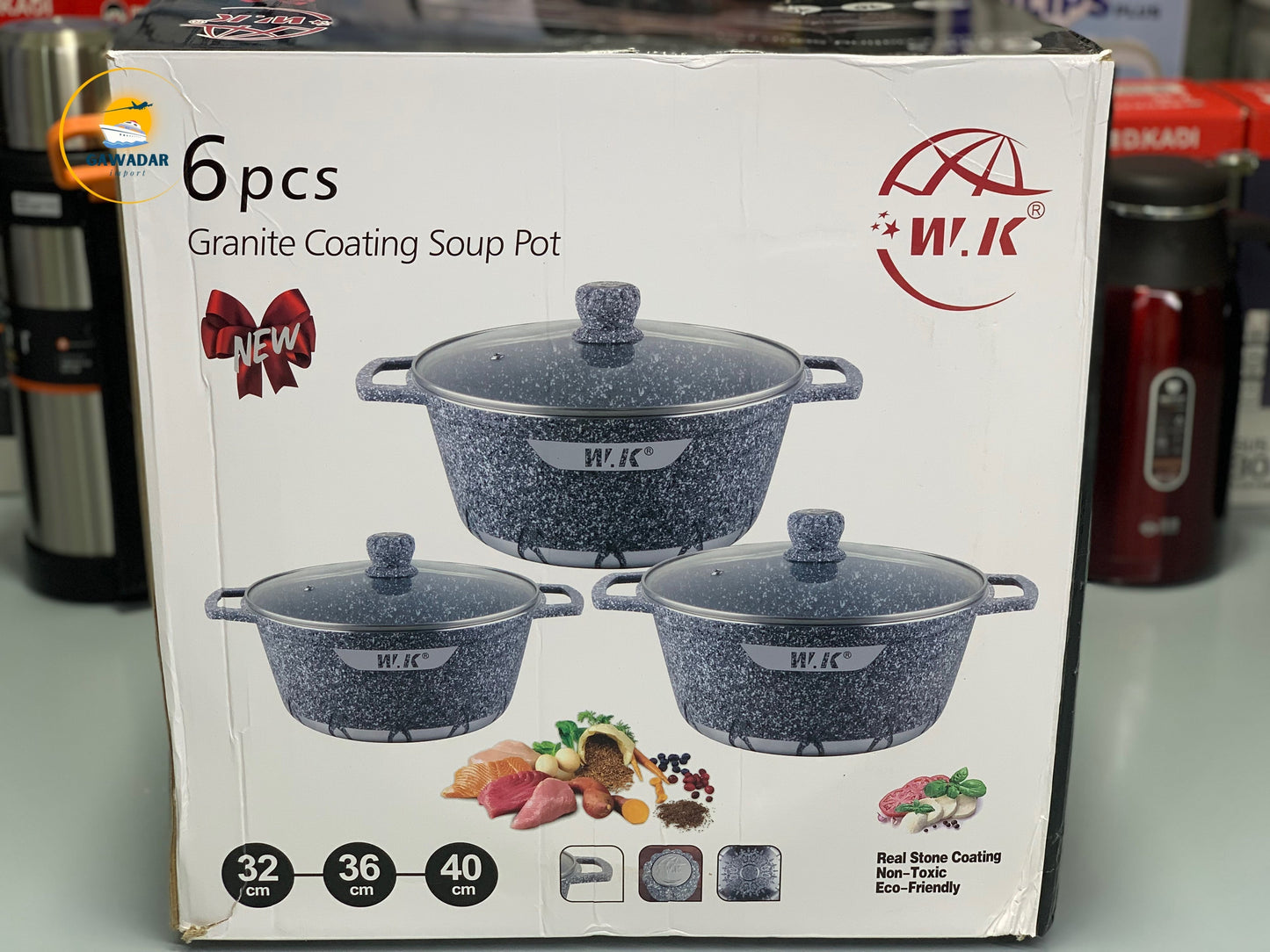 6 pieces Granite Cookware set| Pure non-stick