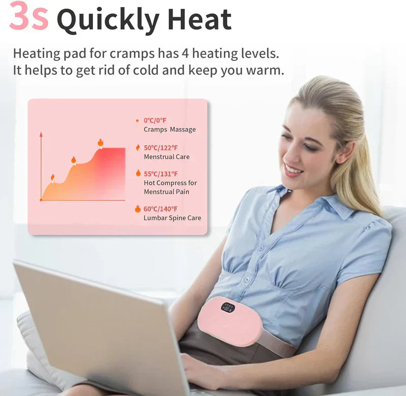 Gawadar Import™ Period Cramp Pain Relief Belt -Portable Menstrual Heating Pad