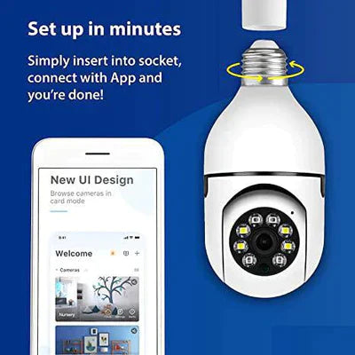 Gawadar Import™ Wireless Bulb Security Camera 360°Rotational View