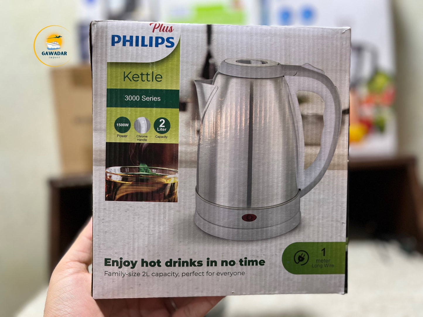 Gawadar Import's Philips Plus Electric Kettle Stainless Steel Auto OFF Mode