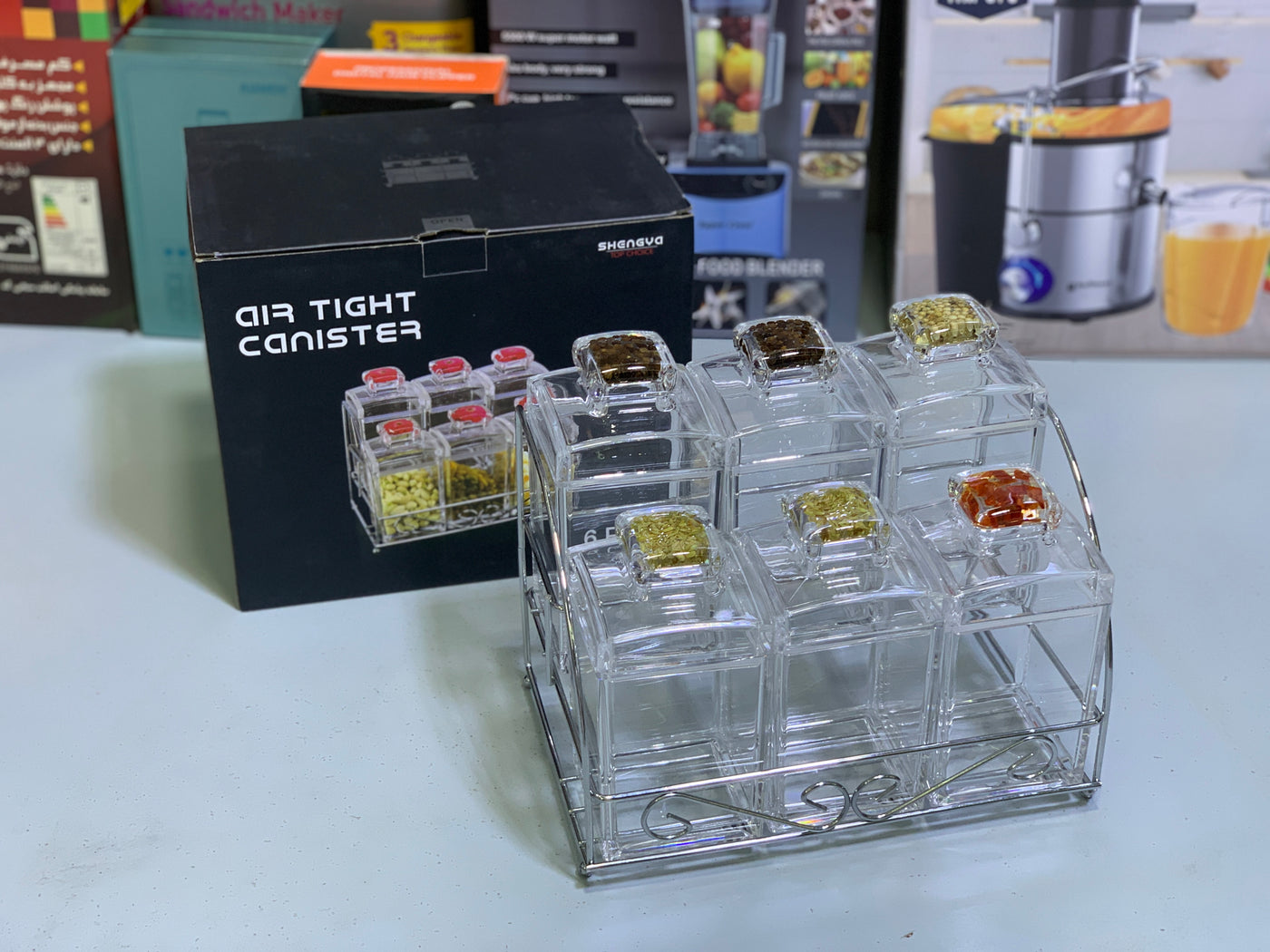 6 Pieces Kitchen Spice Seasoning 🧂 Tanks, Kitchen Storage Organizer, Airtight Storage Jars