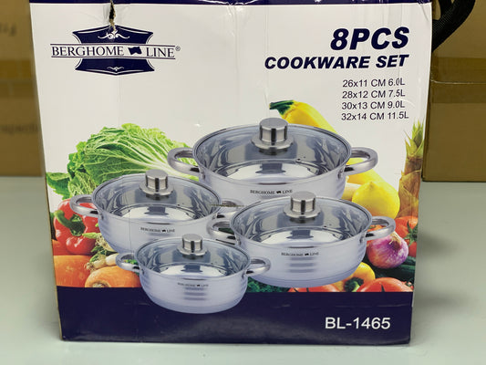 8PCS Cookware Set | 8 Pieces Stainless Steel Cookware Set