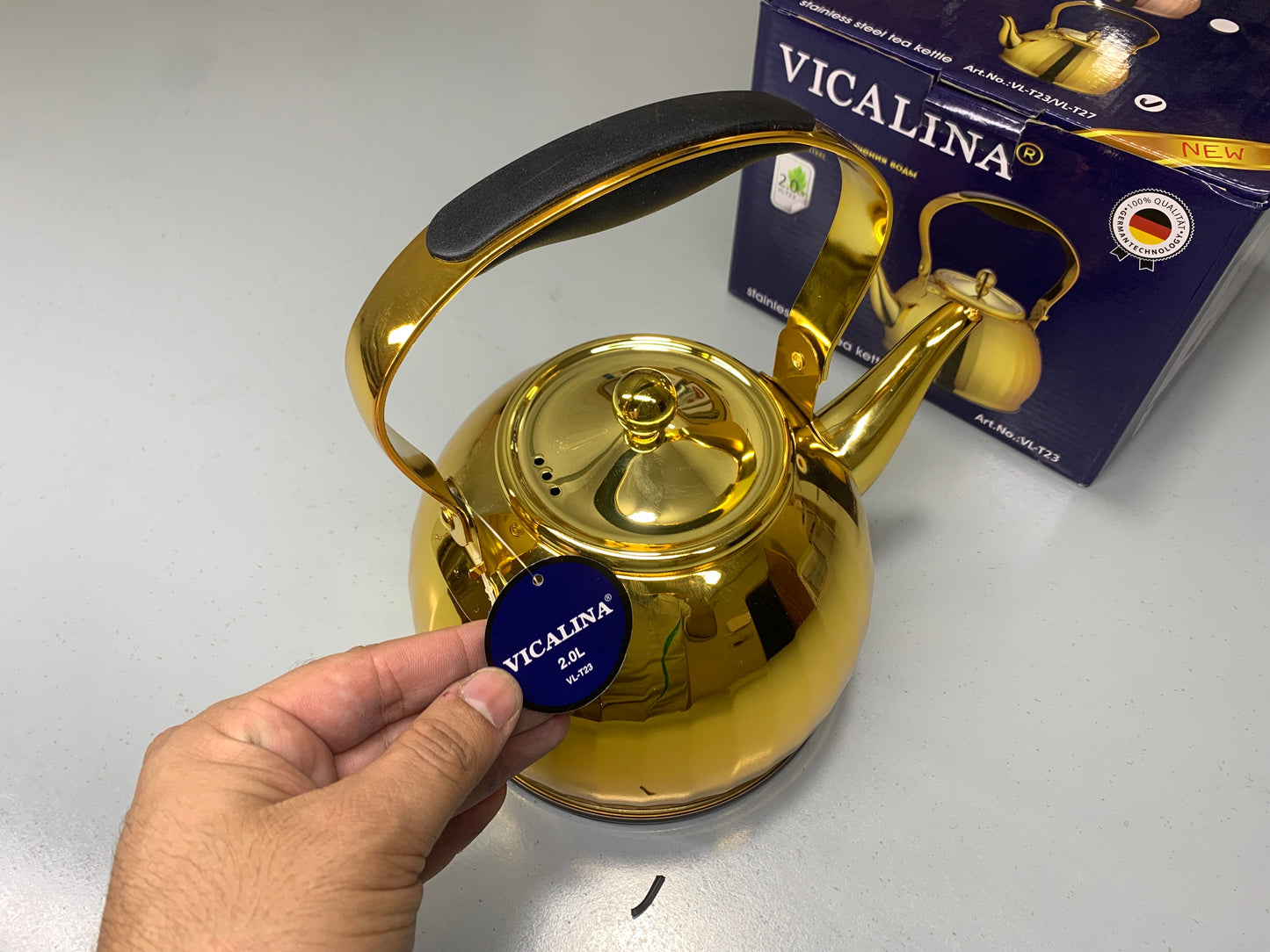 Vicalina German Technology Golden and Silver 2L Stylish Tea Kettles