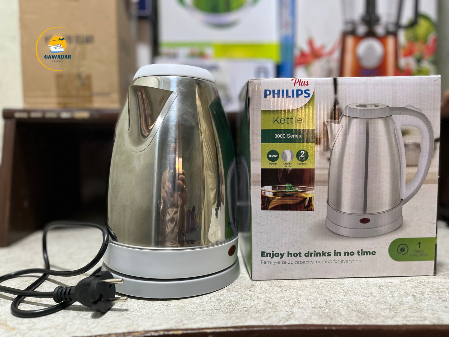 Gawadar Import's Philips Plus Electric Kettle Stainless Steel Auto OFF Mode