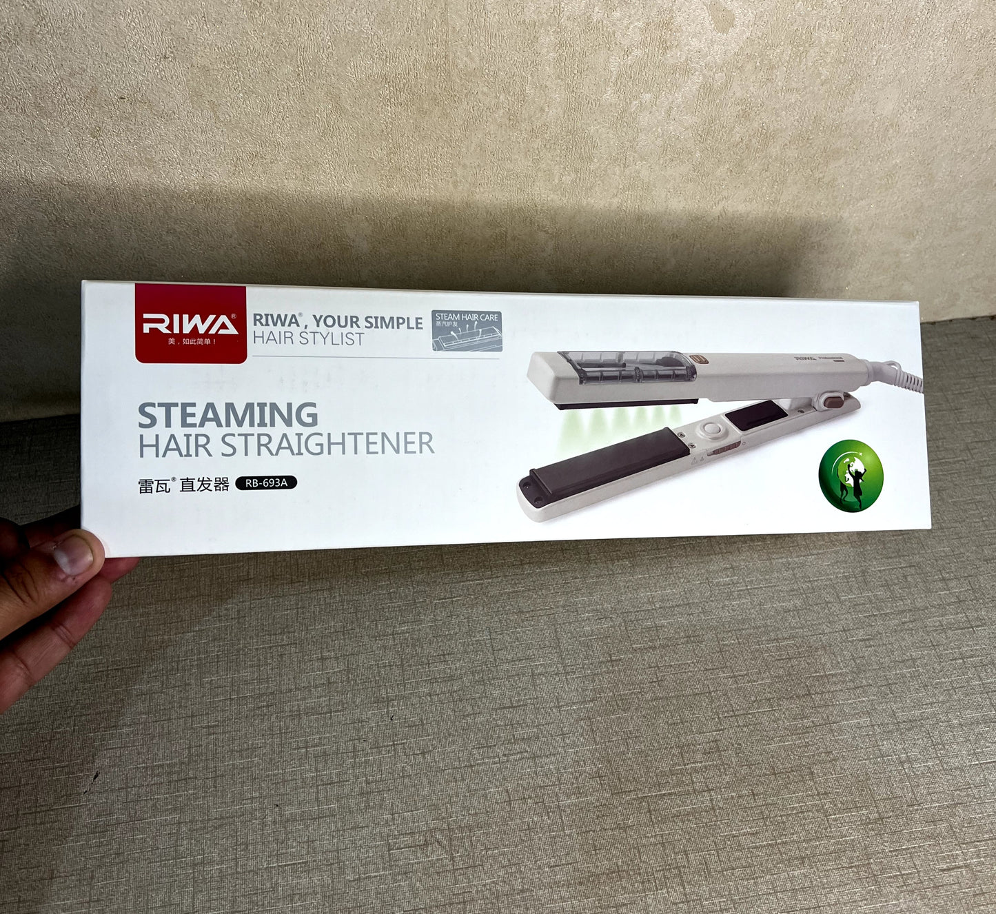 Gawadar Import™ Riwa – Steaming Hair Straightener with 2 Setting for Steam & Adjustable Temperature