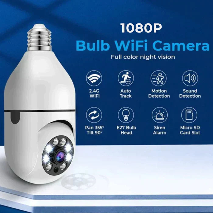 Gawadar Import™ Wireless Bulb Security Camera 360°Rotational View