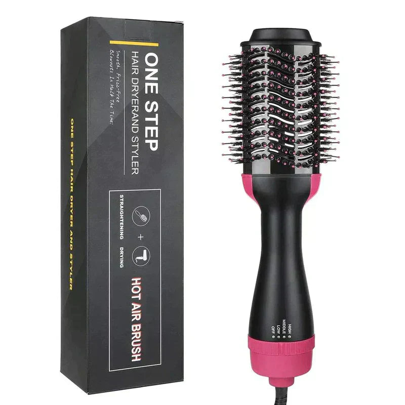 Gawadar Import™ 3-In-1 Electric One Step Hair Straightening Brush One Step Hot Air Brush Dryer + Styler