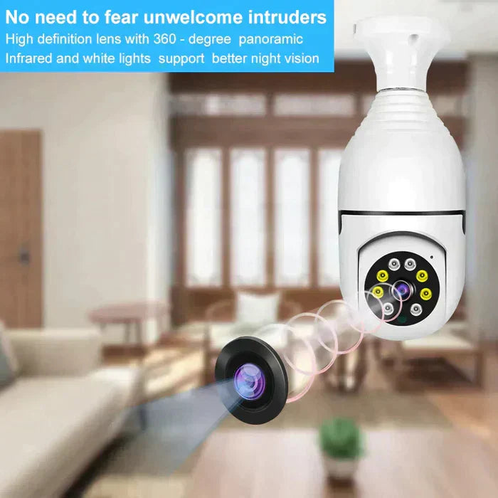 Gawadar Import™ Wireless Bulb Security Camera 360°Rotational View