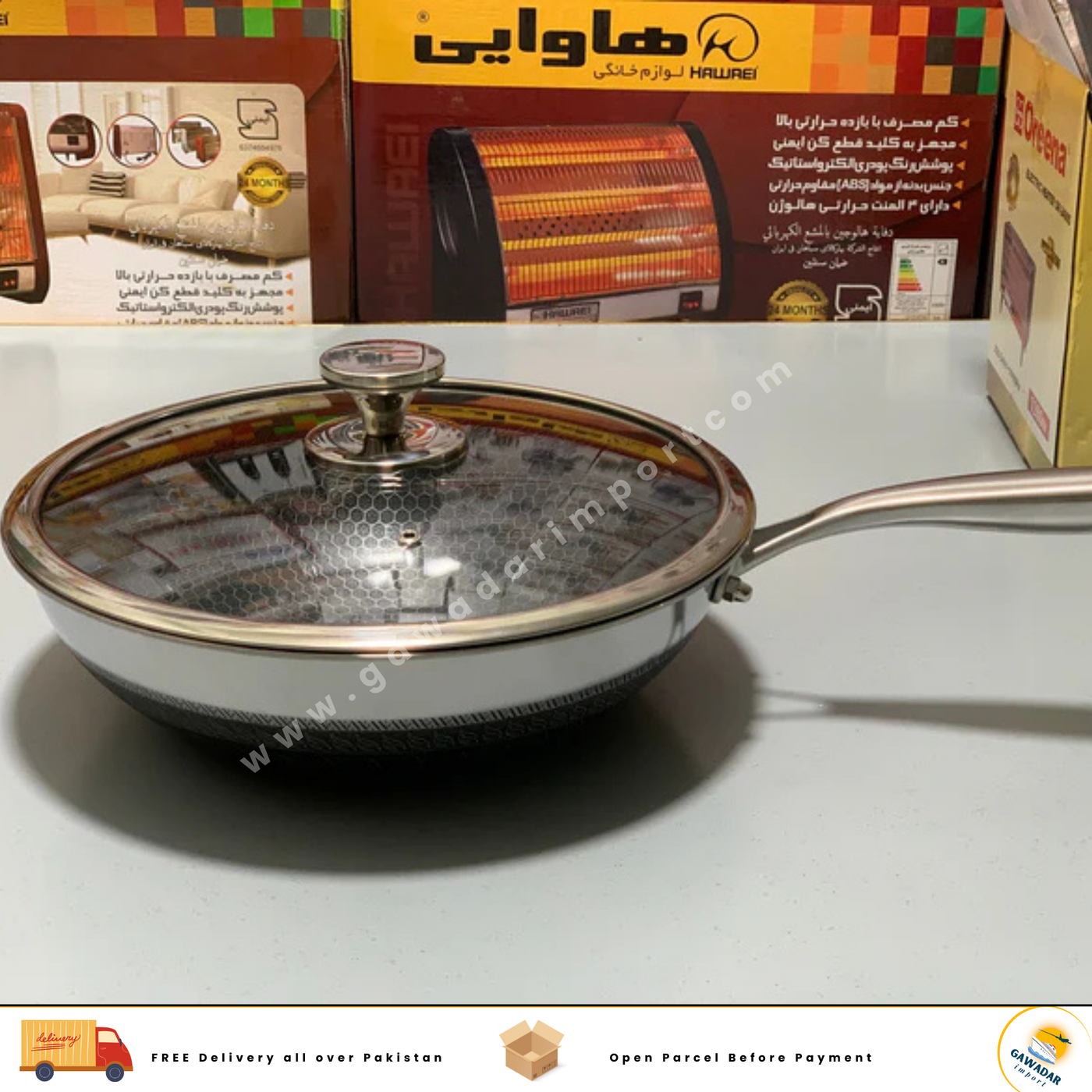 Laser Coating Deep frying  Pan stainless Steel 30cm and 32cm