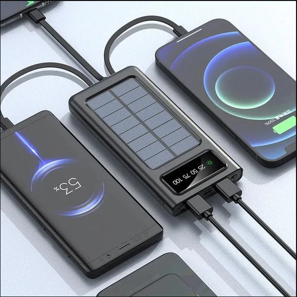 Gawadar Import™ SOLAR POWER BANK Built in cable 10000 mah