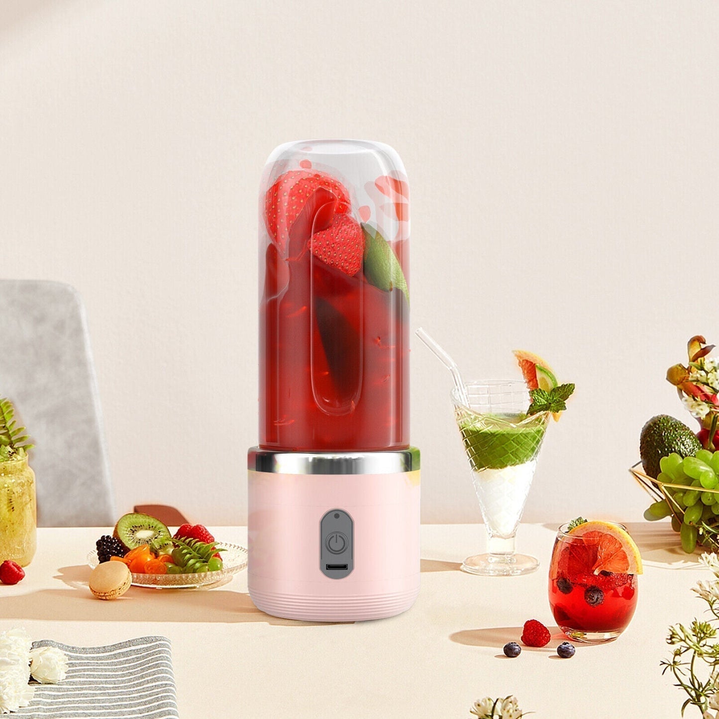 Gawadar Import™ Mini Juice Blender with a Stylish Portable Bottle  Six 6 Stainless Sharp Blades